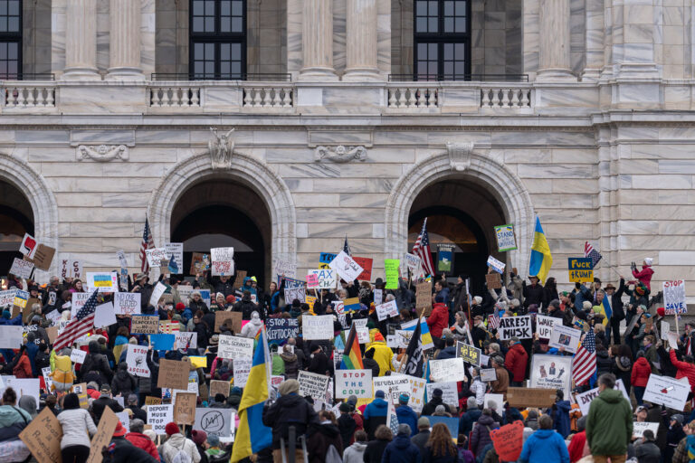 50501 Protest: Protesters at the Minnesota State Capitol 2 Protesters at the Minnesota State Capitol in St. Paul, Minnesota on March 4, 2025. Taking place on the afternoon of President Trump’s first address to joint session in congress, they are protesting the actions of the Trump Administration and Elon Musk’s involvement.
The protest was organized as part of the “50501” protests taking place around the country. This is the first of two planned protests this week. Another is planned for Saturday at the State Capitol.