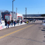 Protesters at a Tesla Facility just outside of Minneapolis (Golden Valley) on March 8, 2025.This is the 4th week in a row protesters have gathered here as part of the nationwide Tesla Takedown organizing.