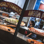 The really big Mega Pizza in South Beach, Miami, Florida.