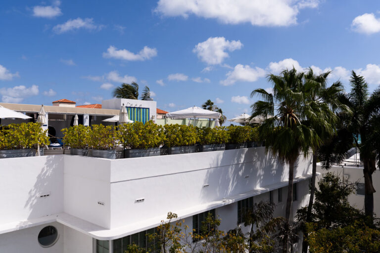The Tony Hotel in South Beach Rooftop Pool 3 Looking at the rooftop pool from the rooftop of the Tony Hotel in South Beach Miami Florida.