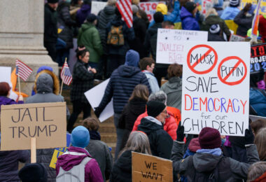 Protesters at the Minnesota State Capitol in St. Paul, Minnesota on March 4, 2025.  Taking place on the afternoon of President Trump’s first address to joint session in congress, they are protesting the actions of the Trump Administration and Elon Musk’s involvement. 

The protest was organized as part of the “50501” protests taking place around the country. This is the first of two planned protests this week. Another is planned for Saturday at the State Capitol.