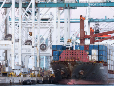 Container Ship at PortMiami Berth, Miami