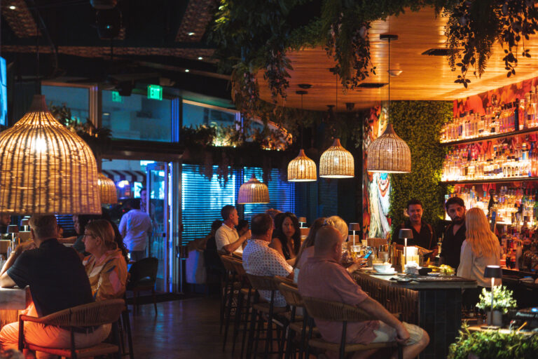 Evening Glow at a South Beach Cocktail Bar 2 South Beach Bar in Miami Spring Break