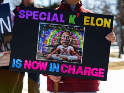 Tesla Takedown Special K Elon Protest Sign