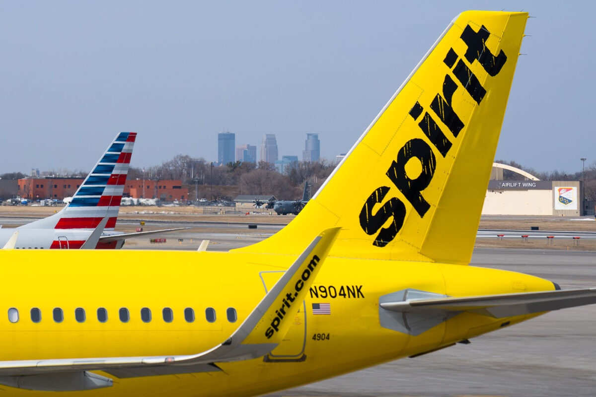 Spirit Airlines Airbus A320 plane at MSP Airport