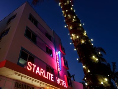 Starlite Hotel Neon Facade, Miami Beach