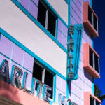 The Starlite hotel neon sign in South Beach, Florida.