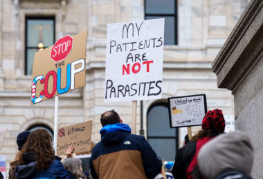 Protesters at the Minnesota State Capitol in St. Paul, Minnesota on March 4, 2025.  Taking place on the afternoon of President Trump’s first address to joint session in congress, they are protesting the actions of the Trump Administration and Elon Musk’s involvement. 

The protest was organized as part of the “50501” protests taking place around the country. This is the first of two planned protests this week. Another is planned for Saturday at the State Capitol.