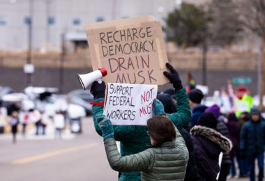 About 500 protesters outside Tesla in Minneapolis (Golden Valley) with signs reading “NOT PAID JUST PISSED”, “Tesla Funds Fascists”, “Save the VA”, “No Vet Left Behind”, Make Nazis Afraid Again” to name a few. This is the 7th weekend in a row of protests at this showroom.