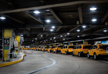 Taxi Cab's waiting at Miami International Airport (MIA).