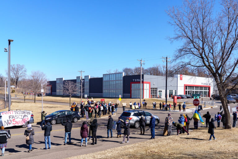 Tesla Protest in Minneapolis March 1, 2025 4 Protesters outside of a Tesla facility in Golden Valley, Minnesota on March 1st, 2025.
This is the third weekend in a row they've gathered to protest the actions of Elon Musk and the current administration.