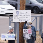 About 500 protesters outside Tesla in Minneapolis (Golden Valley) with signs reading “NOT PAID JUST PISSED”, “Tesla Funds Fascists”, “Save the VA”, “No Vet Left Behind”, Make Nazis Afraid Again” to name a few. This is the 7th weekend in a row of protests at this showroom.