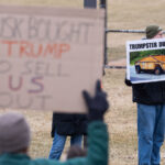 About 500 protesters outside Tesla in Minneapolis (Golden Valley) with signs reading “NOT PAID JUST PISSED”, “Tesla Funds Fascists”, “Save the VA”, “No Vet Left Behind”, Make Nazis Afraid Again” to name a few. This is the 7th weekend in a row of protests at this showroom.