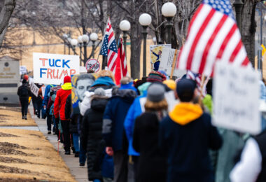 Protesters at the Minnesota State Capitol in St. Paul, Minnesota on March 4, 2025.  Taking place on the afternoon of President Trump’s first address to joint session in congress, they are protesting the actions of the Trump Administration and Elon Musk’s involvement. 

The protest was organized as part of the “50501” protests taking place around the country. This is the first of two planned protests this week. Another is planned for Saturday at the State Capitol.