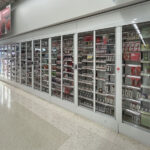 Anti-theft measures at a Walgreens in Minneapolis in April 2025.