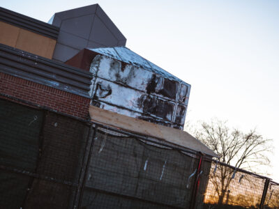 Construction at burned Minneapolis 3rd Precinct station