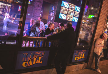 Patrons dance inside Last Call bar on N 5th Street in downtown Minneapolis.
