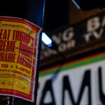 A protest flyer on a street pole in Minneapolis.
