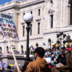 The Minnesota State Patrol estimates 25,000 gathered at the Minnesota State Capitol this afternoon as part of the nationwide “Hands Off!” protests.