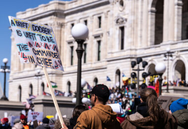 The Minnesota State Patrol estimates 25,000 gathered at the Minnesota State Capitol this afternoon as part of the nationwide “Hands Off!” protests.