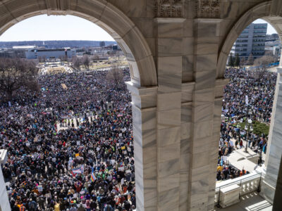 Thousands gather for 'Hands Off!' protest, Minnesota State Capitol