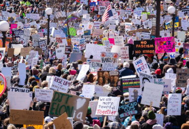 The Minnesota State Patrol estimates 25,000 gathered at the Minnesota State Capitol this afternoon as part of the nationwide “Hands Off!” protests.
