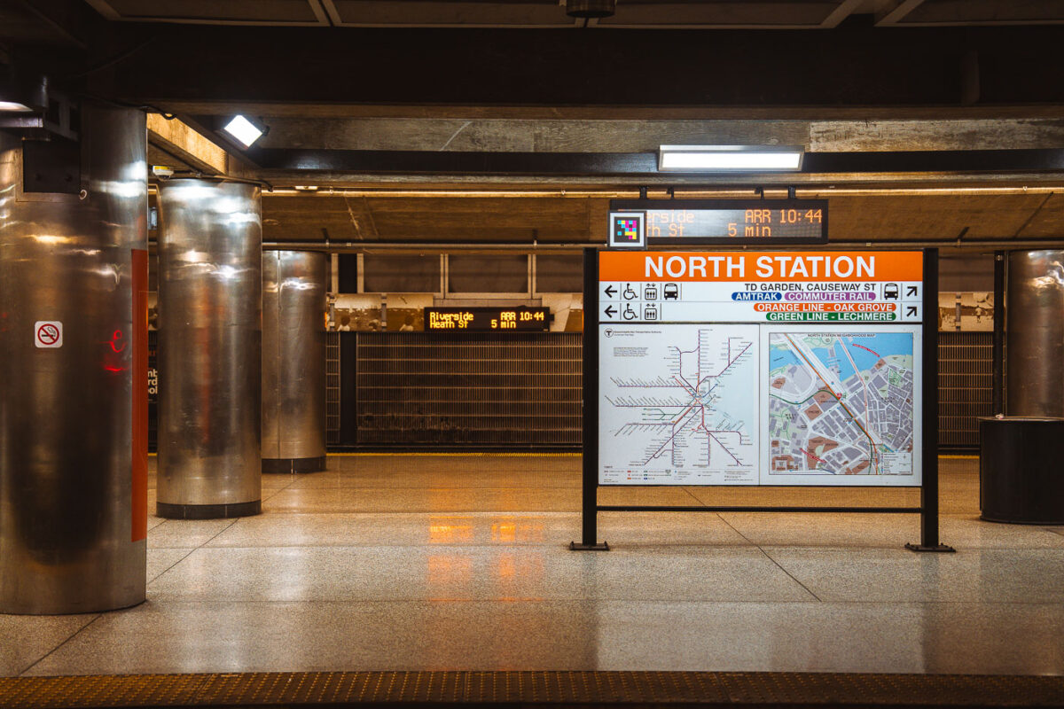 North Station Platform Signage, MBTA Boston