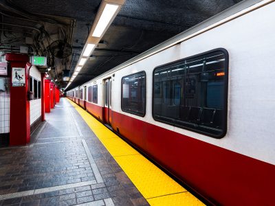 Red Line Train at Park Street Station, Boston