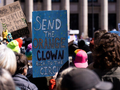 Send the orange clown back to the circus Hands Off