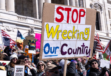 The Minnesota State Patrol estimates 25,000 gathered at the Minnesota State Capitol this afternoon as part of the nationwide “Hands Off!” protests.