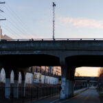 A surveillance camera on Pleasant Ave over the Midtown Greenway in Minneapolis.