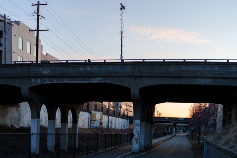 Surveillance Camera over Midtown Greenway 3 A surveillance camera on Pleasant Ave over the Midtown Greenway in Minneapolis.
