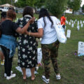 The family of Amir Locke at the Amir Locke marker in Say Their Names Cemetery on the 5th anniversary of George Floyd's murder.