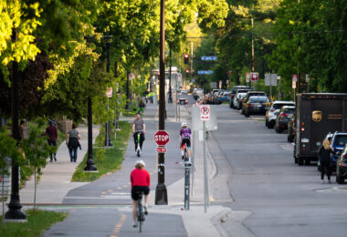 The Bryant Avenue bike lane in South Minneapolis.
