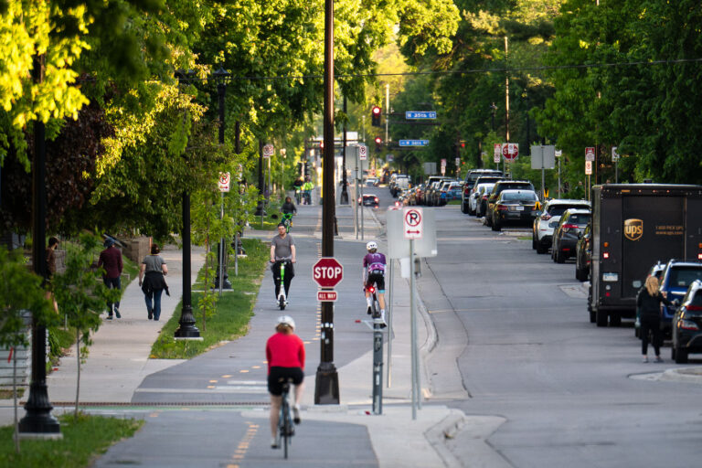 Bryant Avenue Bike Lane 2 The Bryant Avenue bike lane in South Minneapolis.