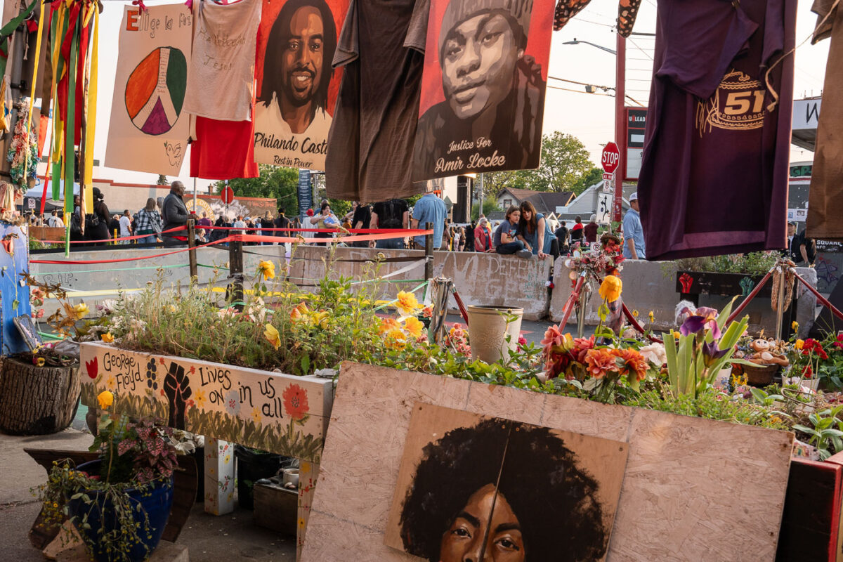 George Floyd Memorial on the 5th year anniversary of the murder of George Floyd.