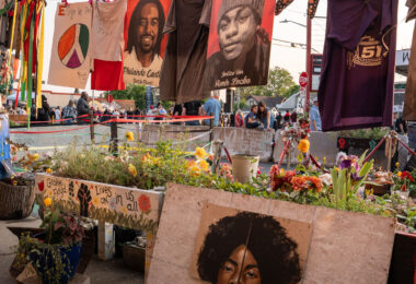 George Floyd Memorial on the 5th year anniversary of the murder of George Floyd.