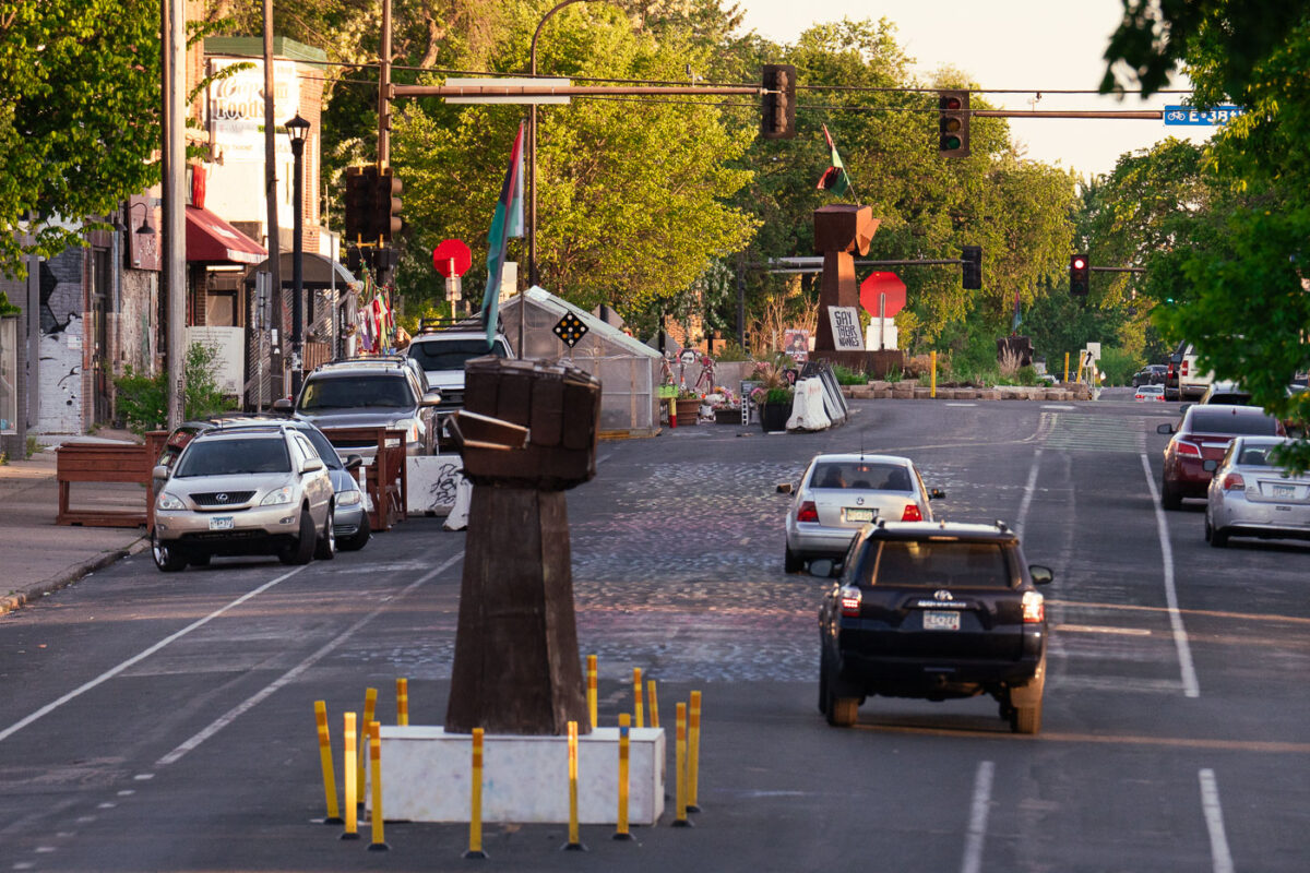 George Floyd Square on May 22, 2020. Nearing the 5 year anniversary of George Floyd's murder, the area where George Floyd was murdered by Minneapolis police continues to be a place of protest.