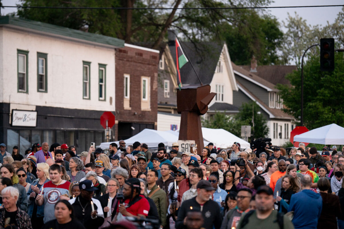 A candlelight vigil march from George Floyd Square to Say Their Names Cemetery on the 5th anniversary of George Floyd's murder.