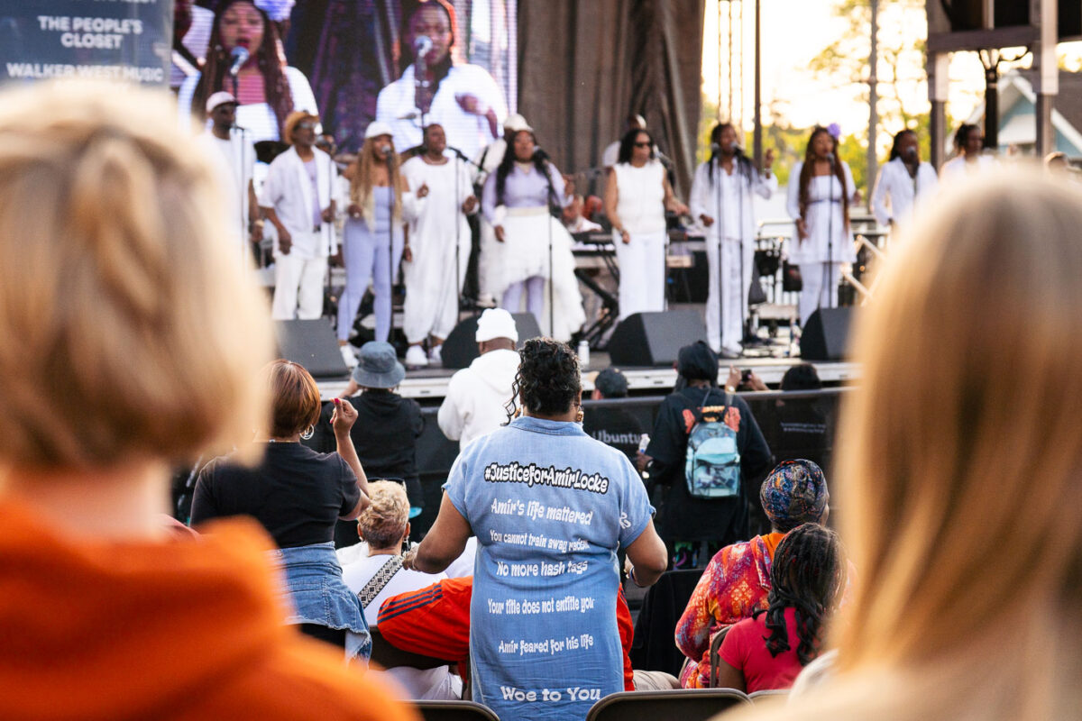 Justice for Amir Locke, who was shot and killed by Minneapolis Police on February 2, 2022, watching The Sound Of Blackness at the 5th annual Rise and Remember Festival.

The festival takes place each year the anniversary of the murder of George Floyd.