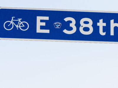Murderous Police Sticker on E 38th St Sign, George Floyd Square