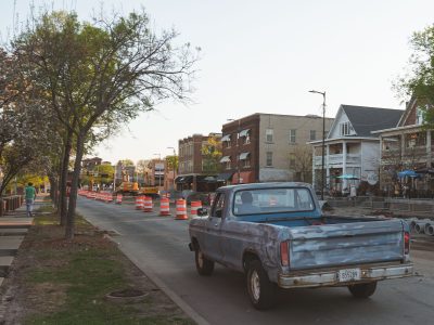 Old Ford Pickup on Hennepin Avenue Construction, Uptown Minneapolis