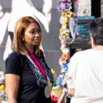 Paris Stevens, Geoge Floyd's cousin, at his memorial on the 5th Anniversary of his murder.