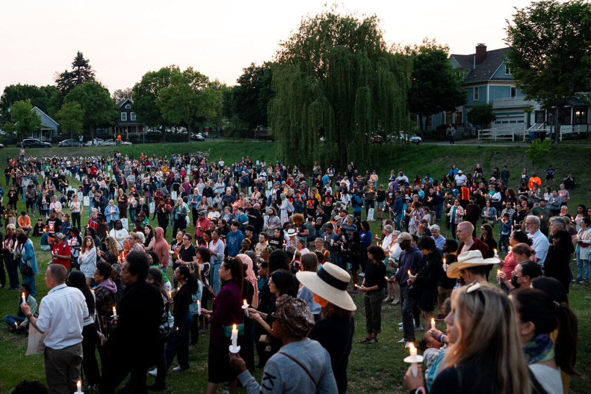 A candlelight vigil at Say Their Names cemetery on the 5th anniversary of George Floyd's murder.