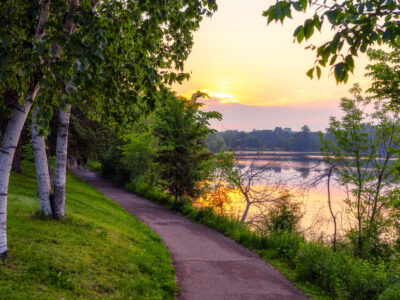 Beautiful sunset around Cedar Lake in Minneapolis