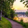 Beautiful susnet around Cedar Lake in Minneapolis