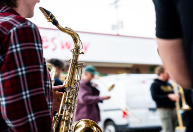 Brass Solidarity performs at The People's Way at George Floyd Square.