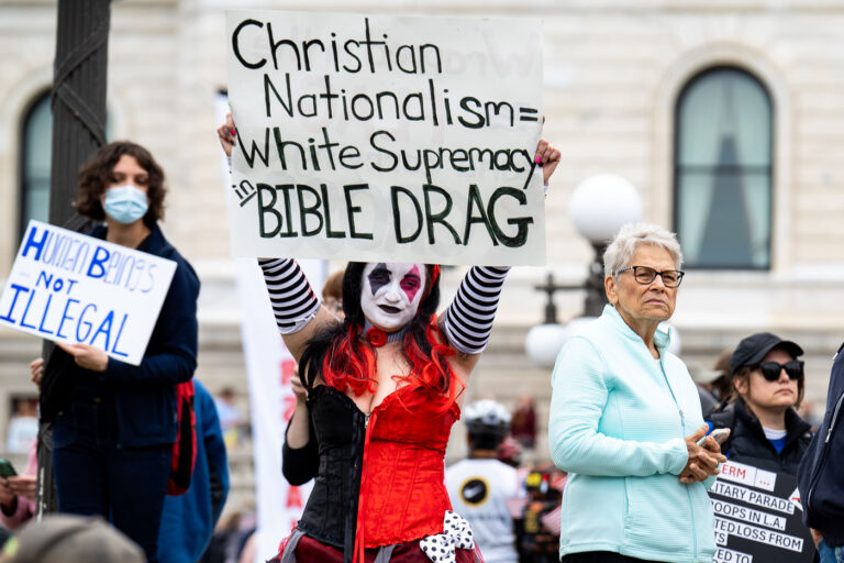 Christian Nationalism is White Supremacy in Bible Drag 3 Despite warnings from the law enforcement not to attend today’s No Kings rally after this mornings shootings of Minnesota lawmakers with the killer on the lose, the No Kings Rally is happening at the Minnesota State Capitol in St. Paul.