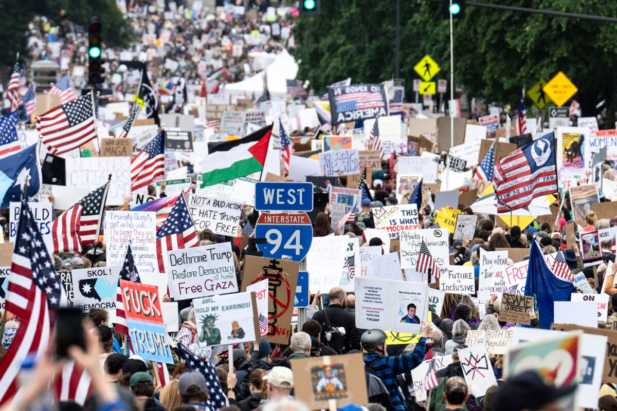 Despite warnings from the law enforcement not to attend today’s No Kings rally after this mornings shootings of Minnesota lawmakers with the killer on the lose, the No Kings Rally is happening at the Minnesota State Capitol in St. Paul.