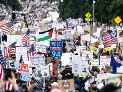 Dethrone Trump Protest Sign St. Paul No Kings